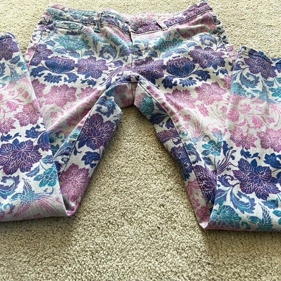 Mossimo Premium Denim Ombre Floral Leaf Bird Damask Skinny Jeans Size 10 - Picture 5 of 7